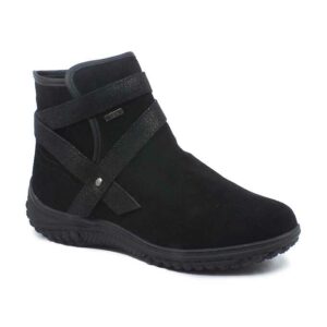 Botine dama Maria Conti cu fermoar si blanita calduroasa - Negru, 40
