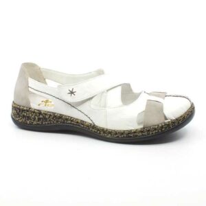Pantofi de vara decupati Rieker - Alb