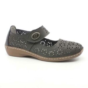 Pantofi de vara din piele naturala Maria Conti - Gri, 38