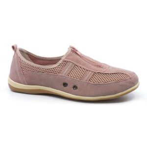 Pantofi din piele velur Maria Conti - Roz, 40