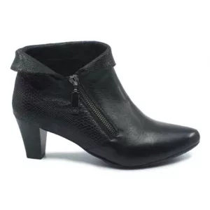 Botine dama cu toc Gerry Weber din piele naturala si ecologica - Negru