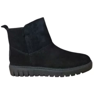 Botine din piele intoarsa naturala, Reflexan, pentru femei - Negru