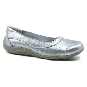 Pantofi de vara dama din piele naturala - Argintiu