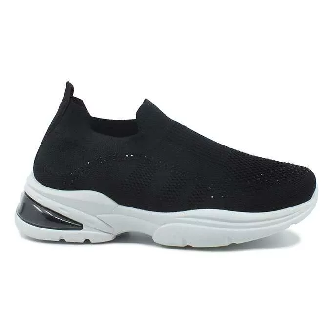 Pantofi sport dama, Fashion, fara inchidere, decorati cu strasuri