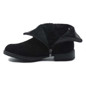 Botine din piele intoarsa naturala pentru femei Maria Conti - Negru, 39