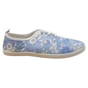 Tenisi pentru femei, Fashion, cu cusaturi decorative - Alb + albastru