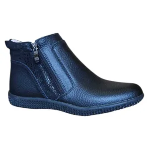 Botine din piele naturala, Maria Conti, stil chic si confortabil - Negru