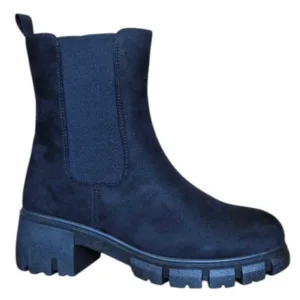 Botine femei Fashion, cu talpa groasa si toc lat - Negru