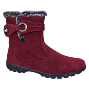 Botine femei, Fashion, inchidere cu fermoar - Bordo