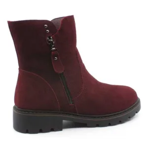 Botine calduroase Maria Conti pentru femei - Bordo, 38