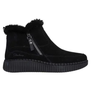 Botine femei, din piele intoarsa, Skechers - Negru