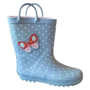 Cizme de ploaie pentru copii Happy Bee, decorat cu fluture - Albastru