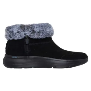 Ghete dama, din piele intoarsa, Skechers - Negru