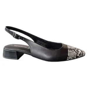 Tamaris, saboti femei, din piele naturala - Negru