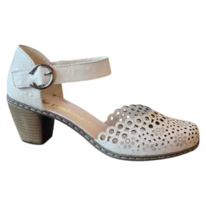 Rieker, Sandale dama, din piele naturala - Crem